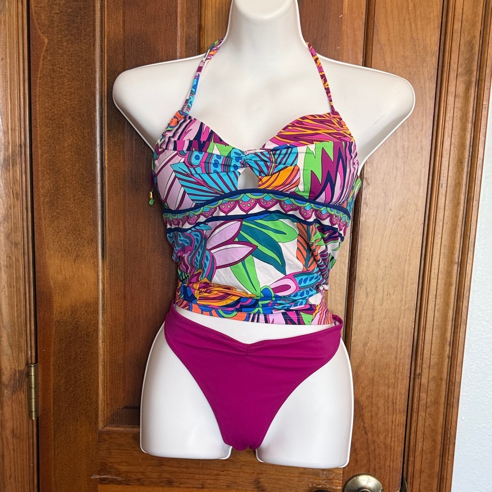 Trina Turk Vibrant Pink and Multicolor Bikini